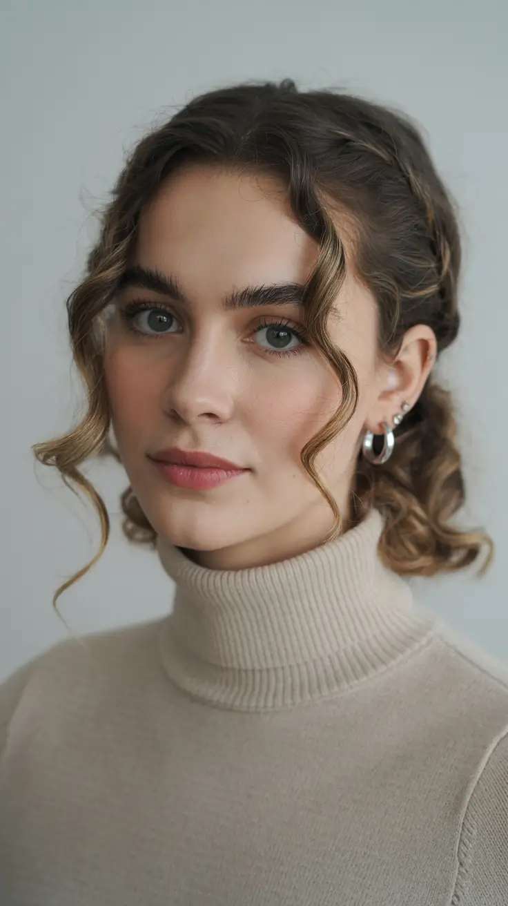 graduation hairstyles ideas 2026 Soft natural curls with braided crown detail