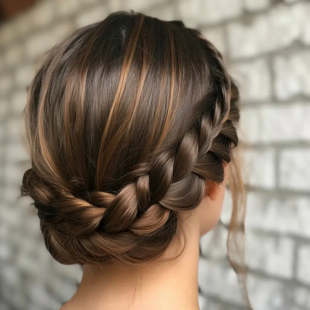 graduation hairstyles ideas 2026 Romantic crown braid updo for graduation day
