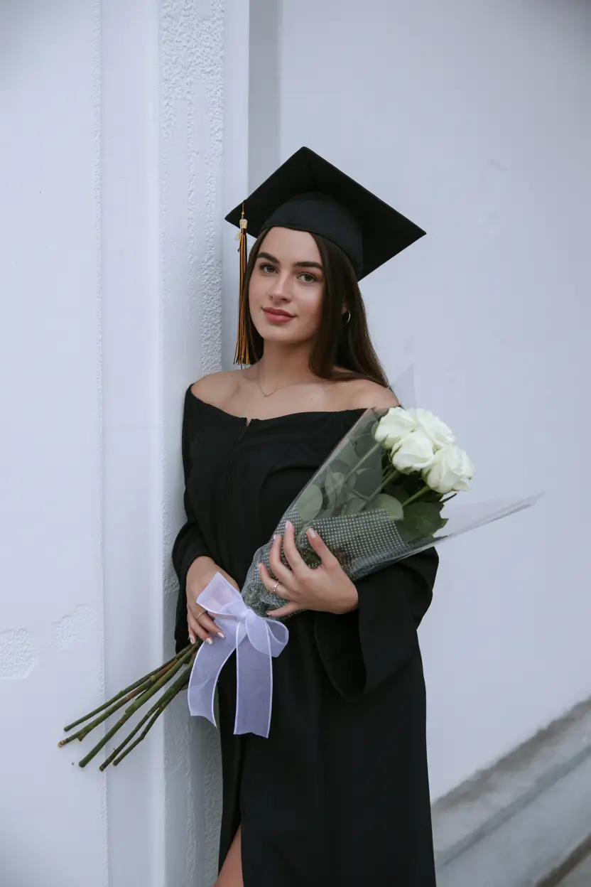 graduation hairstyles with cap ideas 2026 Sleek Straight Long Hair Graduation Style