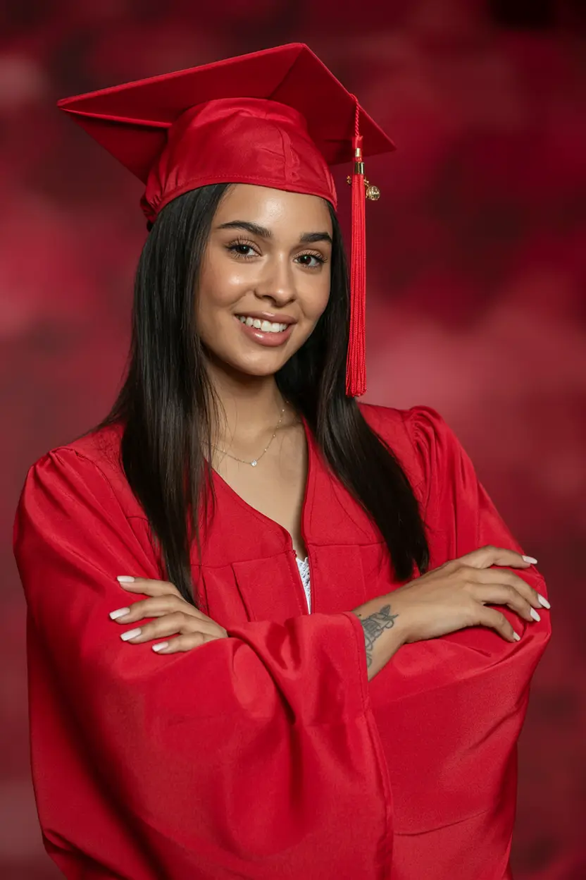 graduation hairstyles with cap ideas 2026 Sleek Straight Graduation Hairstyle for Long Hair