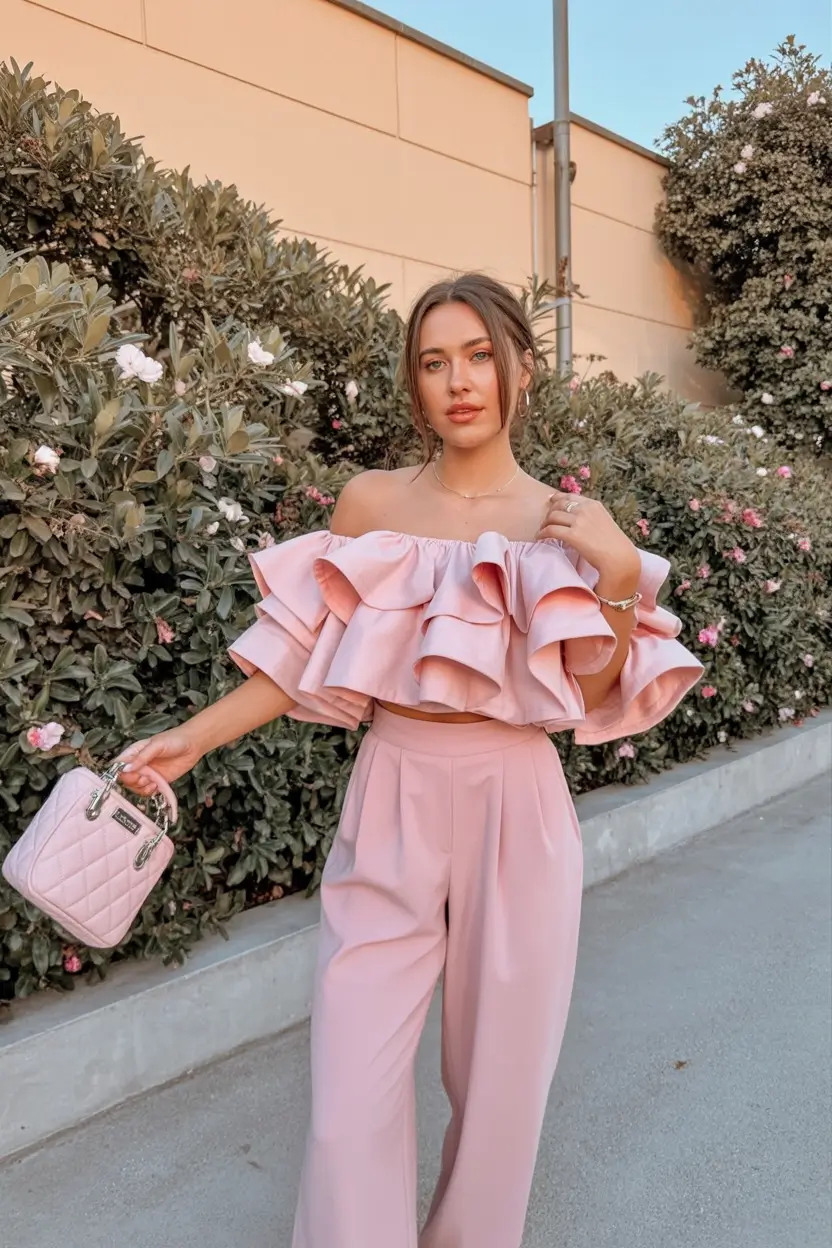 graduation look ideas 2026 Soft Pink Ruffles That Feel Effortless and Celebratory