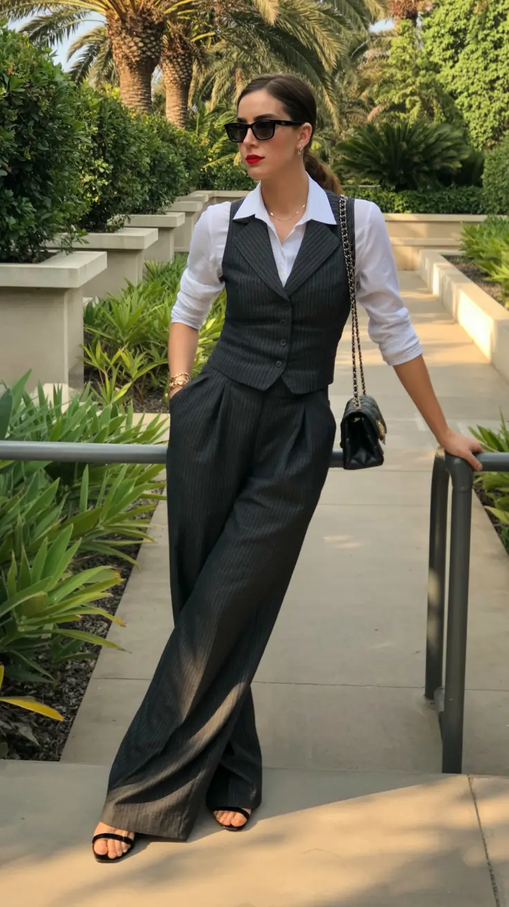 graduation look ideas 2026 Elegant Pinstripe Tailoring That Feels Confident and Timeless