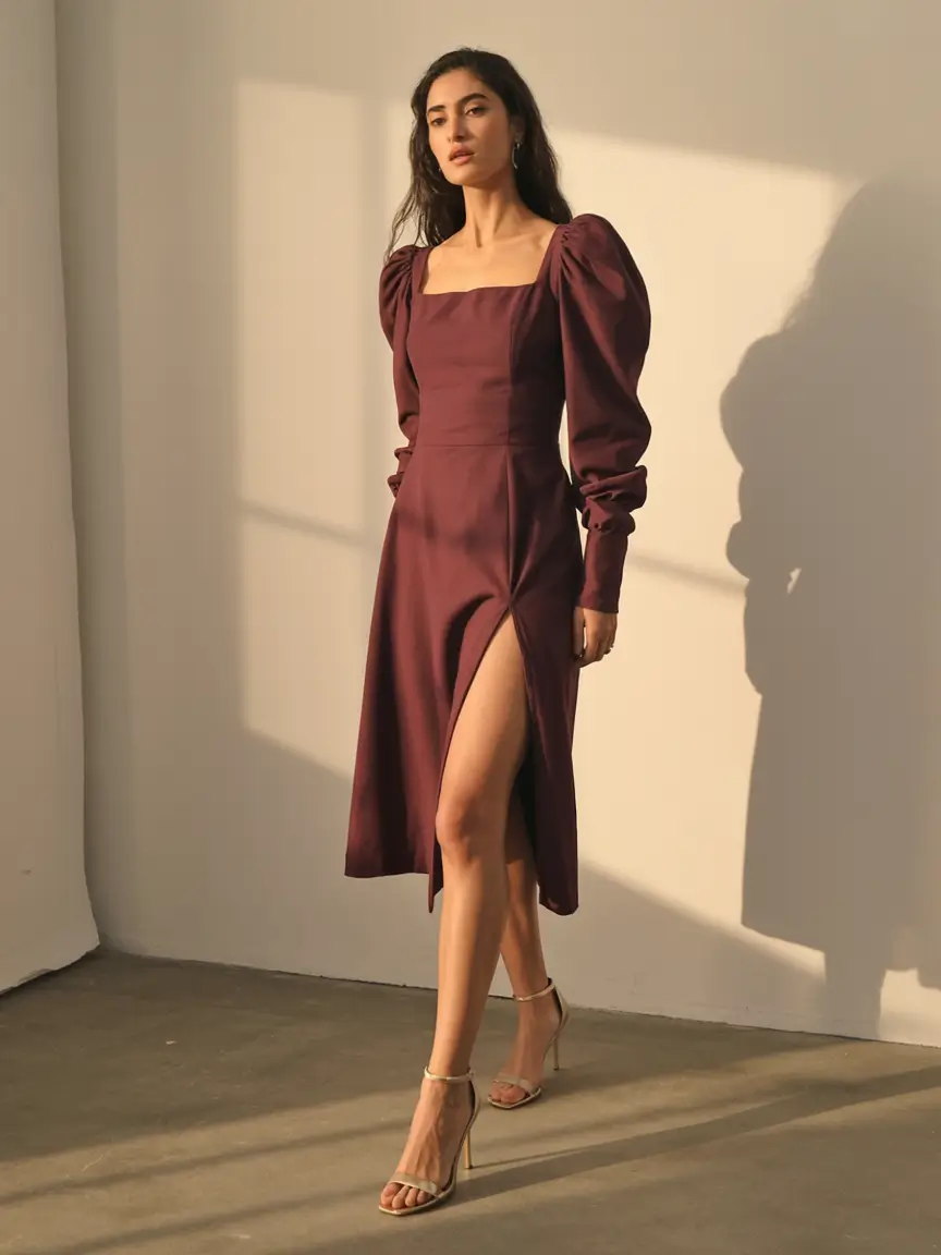 graduation look ideas 2026 Deep Wine Dress That Feels Sophisticated and Timeless
