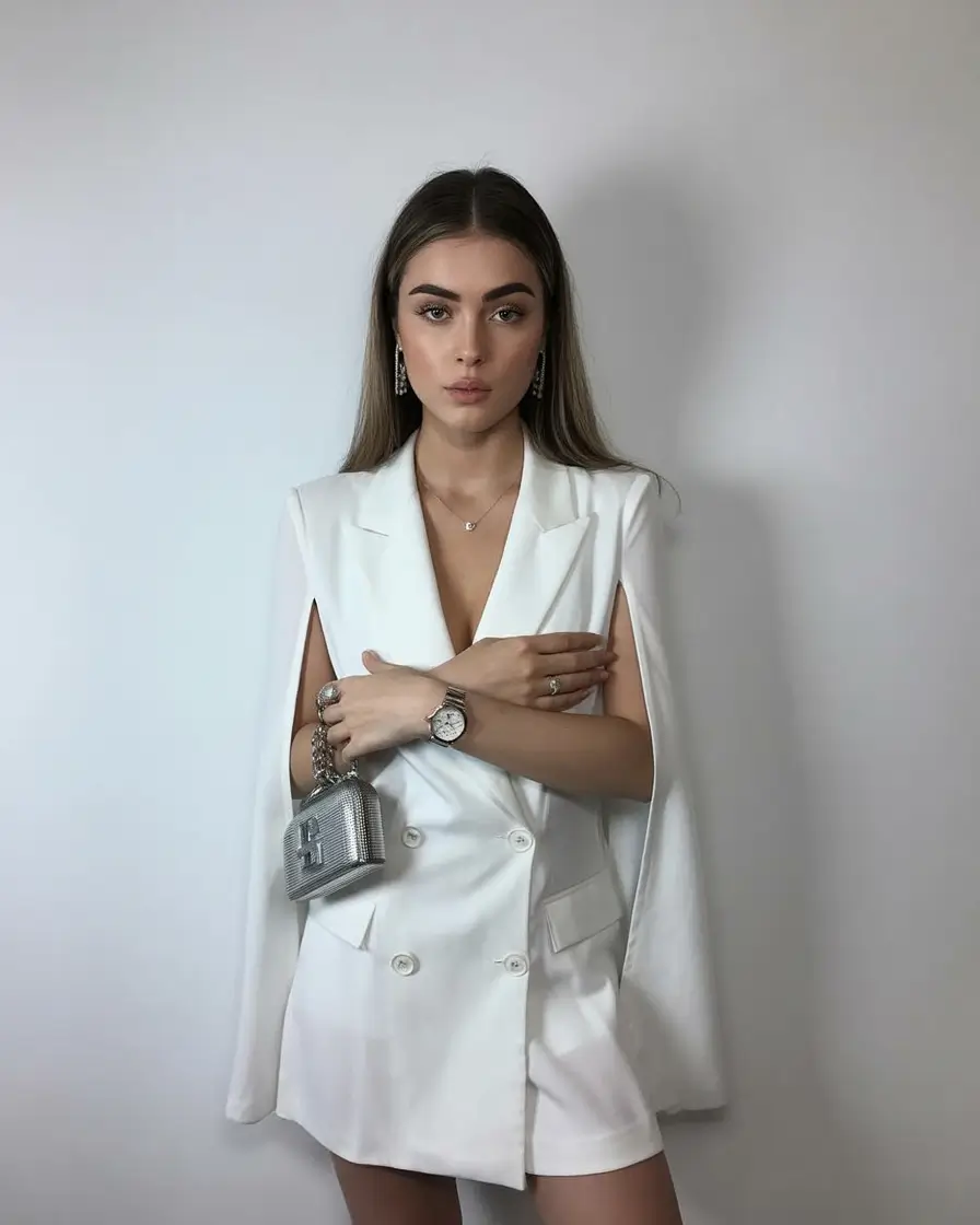 graduation look ideas 2026 Modern White Blazer Dress That Feels Bold and Fashion Forward