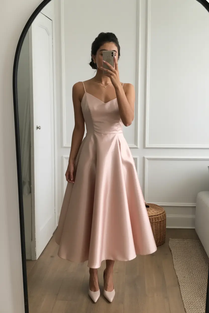 graduation look ideas 2026 Soft Blush Dress That Feels Romantic and Feminine