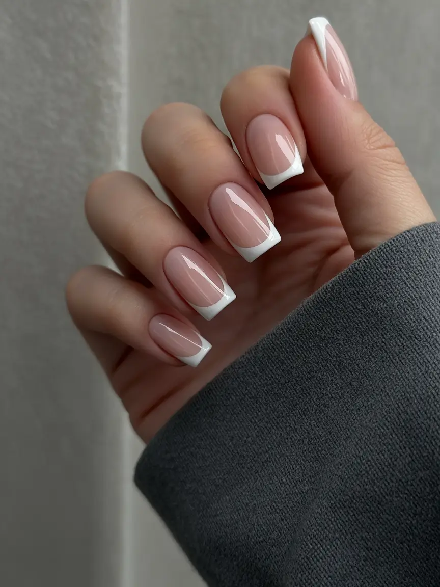 graduation nail color ideas 2026 Classic French tip manicure for graduation day