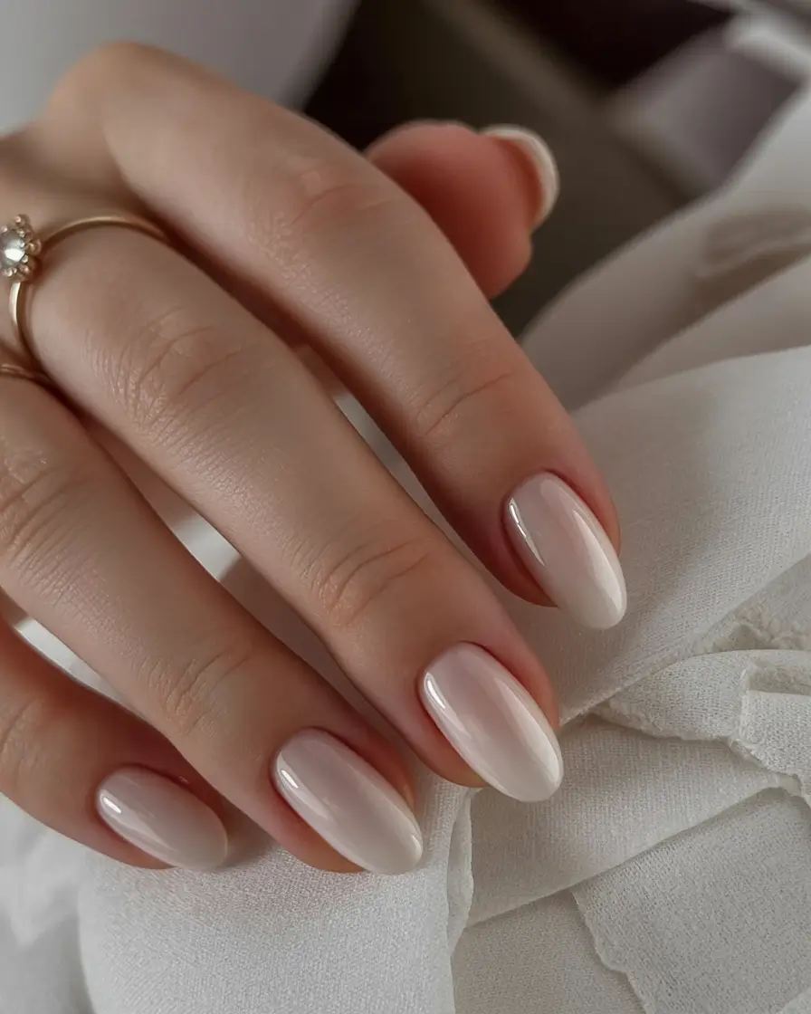 graduation nails ideas 2026 Soft Milky White Nails for Minimal Graduation Style
