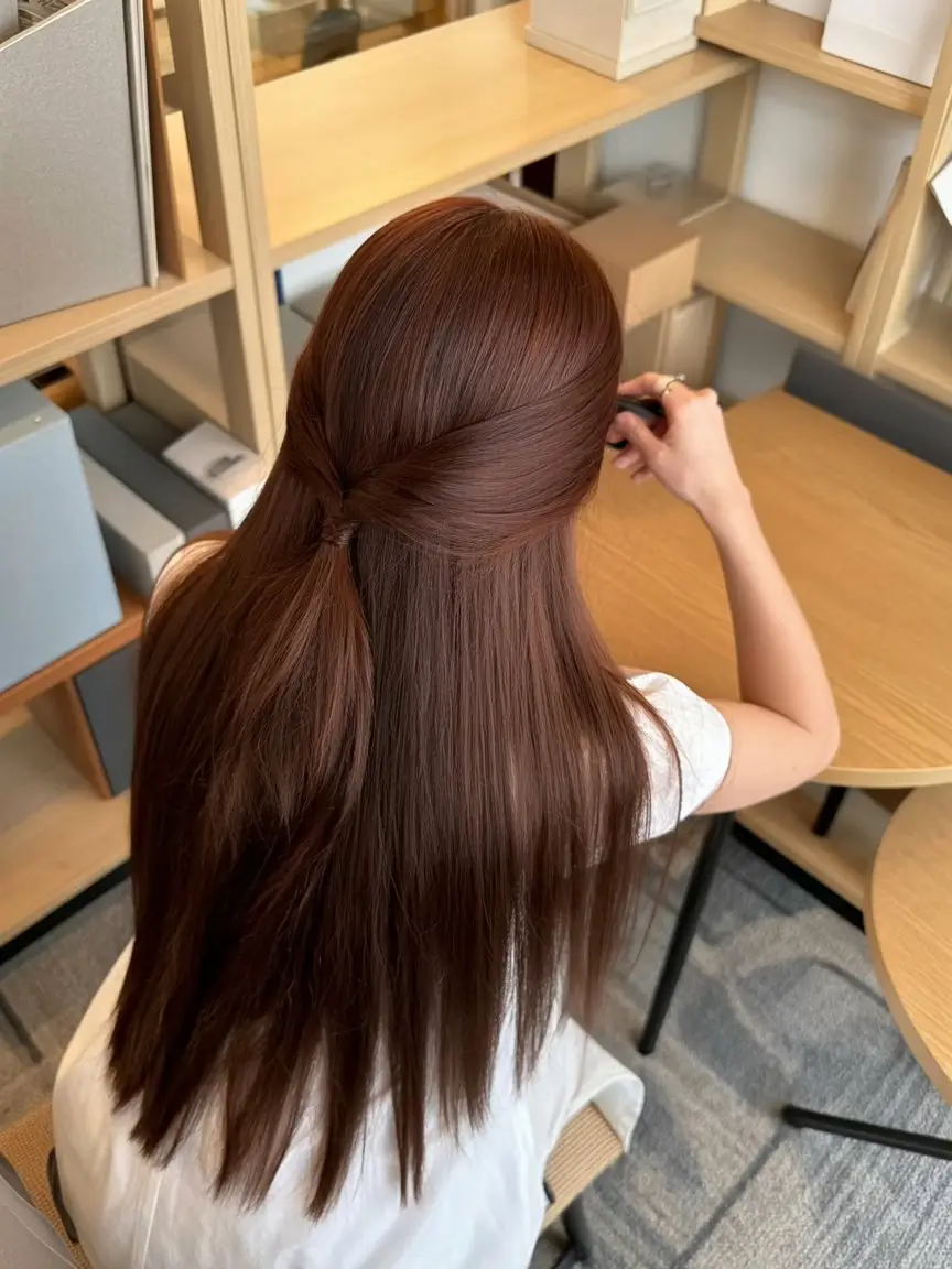May Hair Color Ideas 2026 Glossy Chocolate Brown With Minimalist Shine