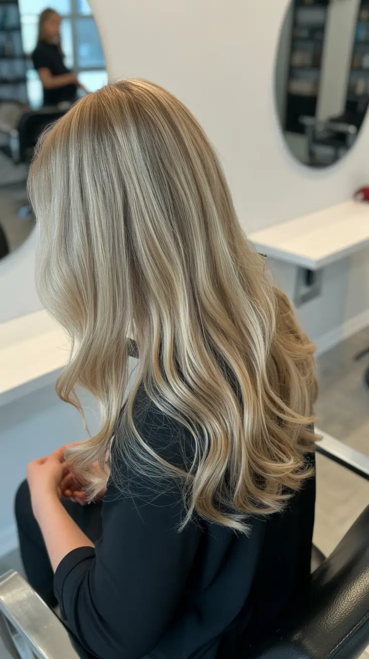 spring to summer season hair color ideas 2026 Soft champagne blonde waves for a bright spring transition