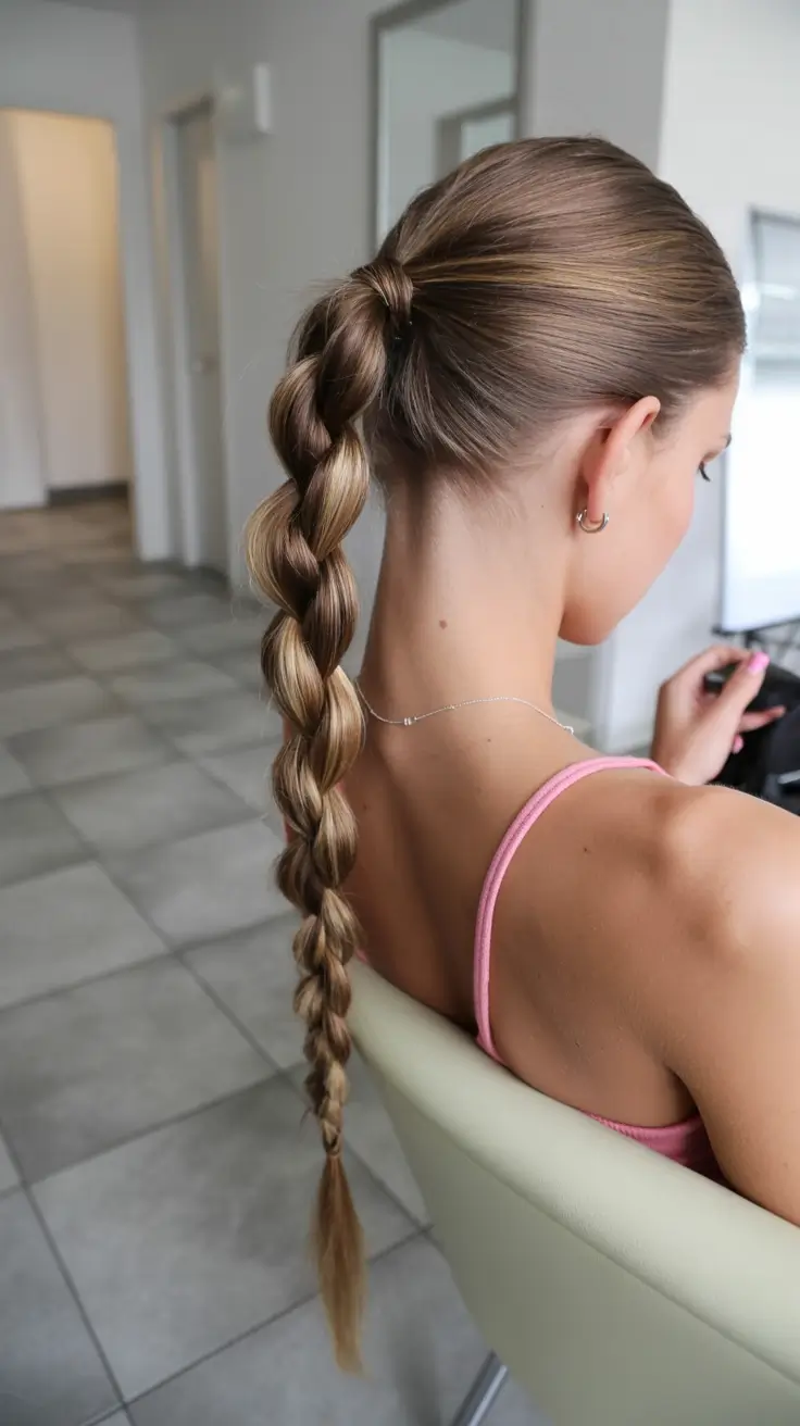 spring to summer season hairstyles ideas 2026 Polished Bubble Braid Ponytail