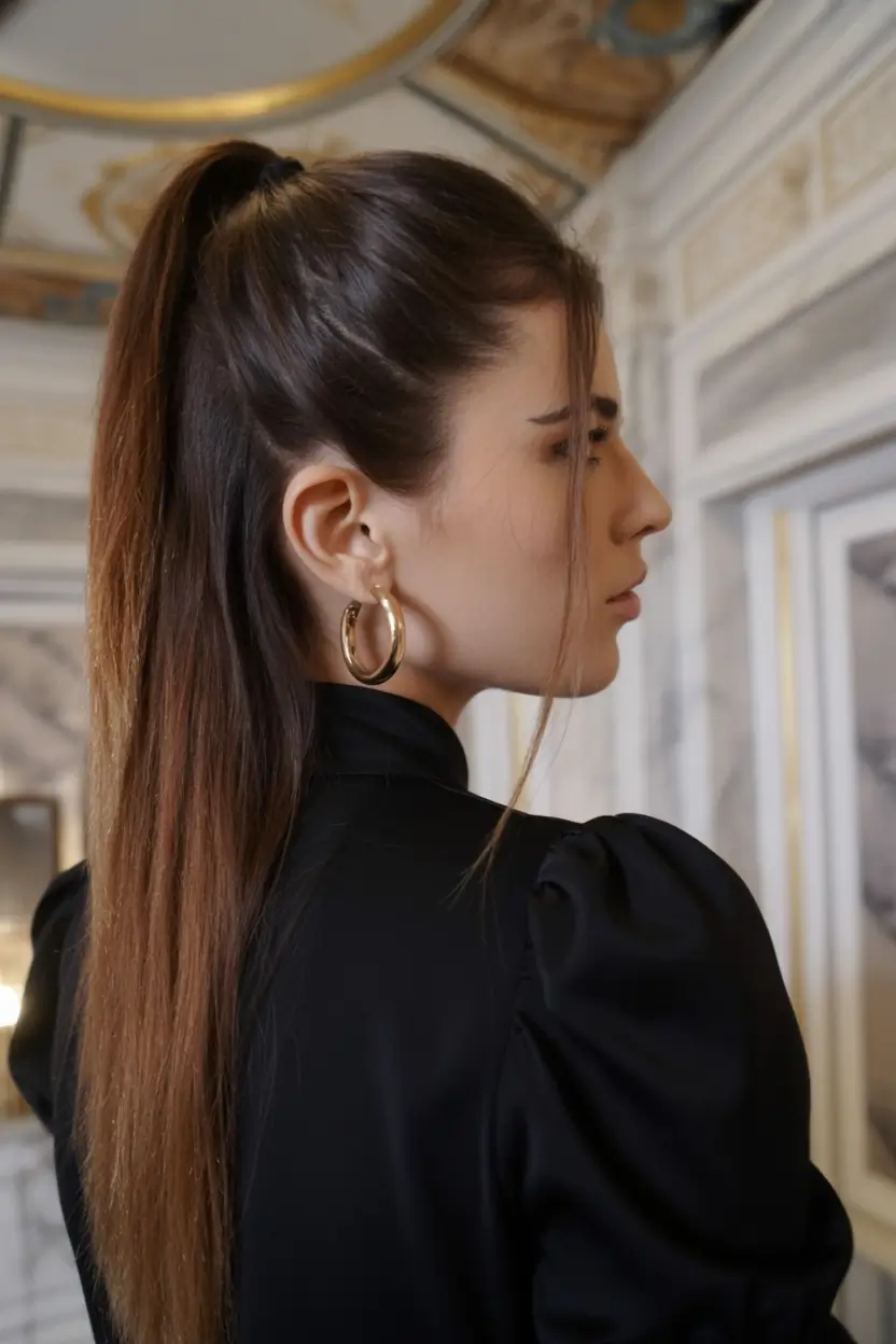 spring to summer season hairstyles ideas 2026 Classic Sleek High Ponytail