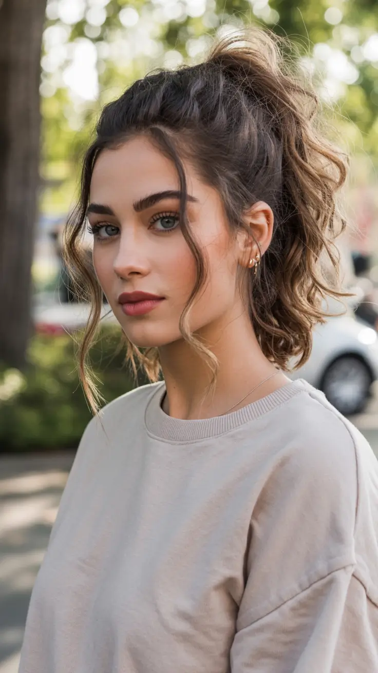 spring to summer season hairstyles ideas 2026 Textured Casual Ponytail with Soft Face Framing Waves