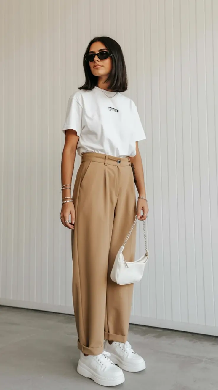 spring to summer season outfits ideas 2026 Minimal Neutral Tailoring with Modern Casual Attitude
