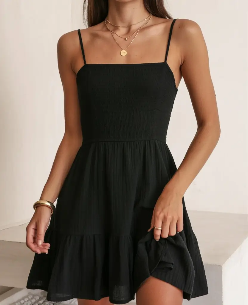 summer A-line sleeveless dresses 2026 Minimal black mini that always works