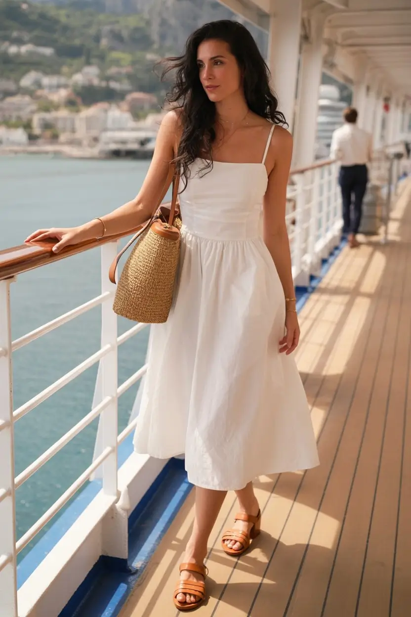 summer A-line sleeveless dresses 2026 White midi for slow coastal mornings