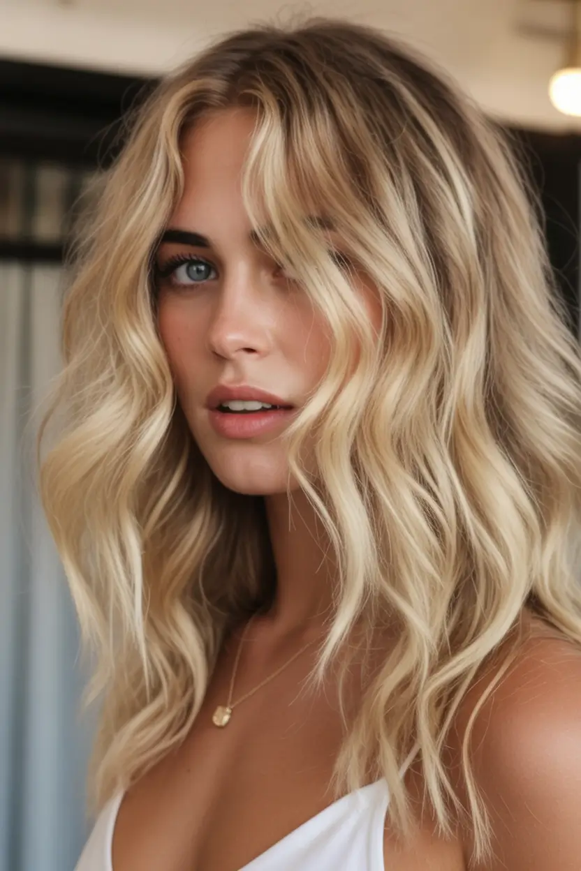 summer hair color for blondes 2026 sun kissed Soft beach blonde waves with effortless sunlit texture