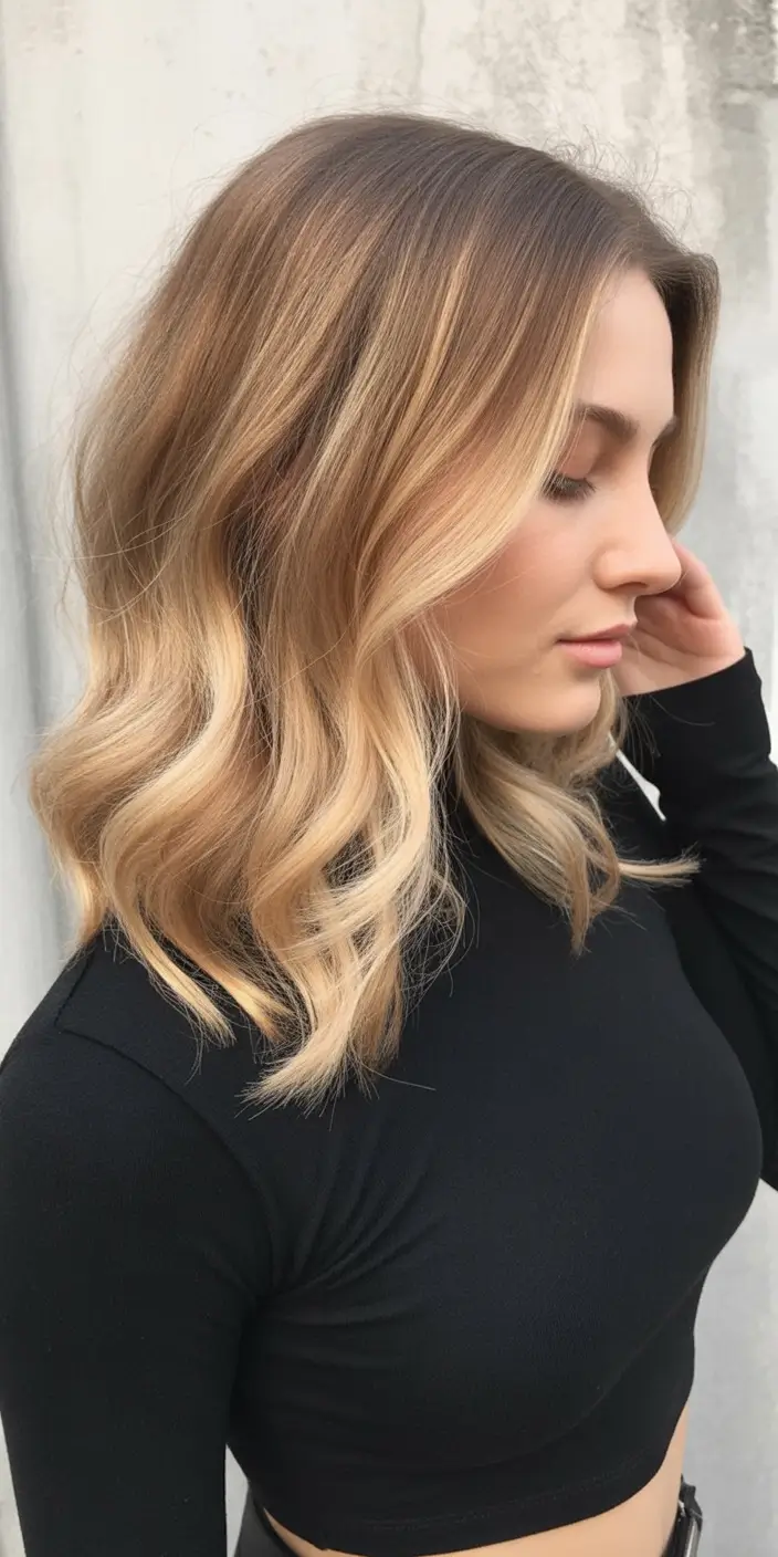 summer hair color for blondes 2026 sun kissed Soft shoulder length balayage with creamy sun kissed glow