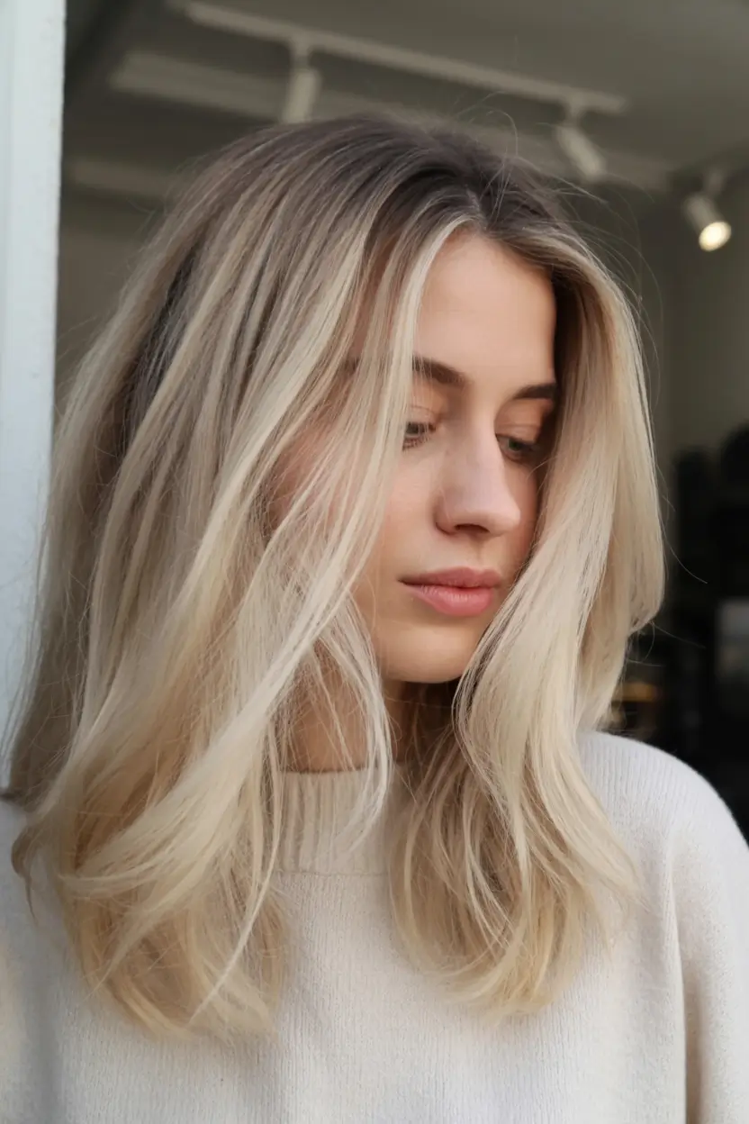summer hair color for blondes 2026 sun kissed Soft creamy balayage blonde with airy layered movement