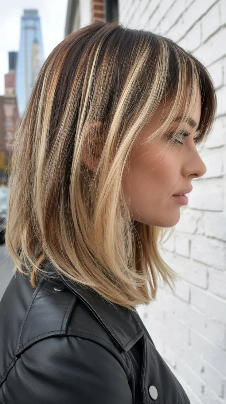 summer hair color for blondes 2026 sun kissed Chic shoulder length blonde with dark roots and ribbon highlights