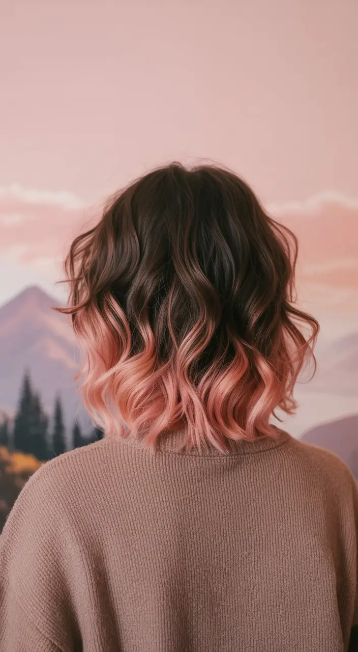 Summer hair color ideas 2026 Dusty rose ombre for playful summer expression