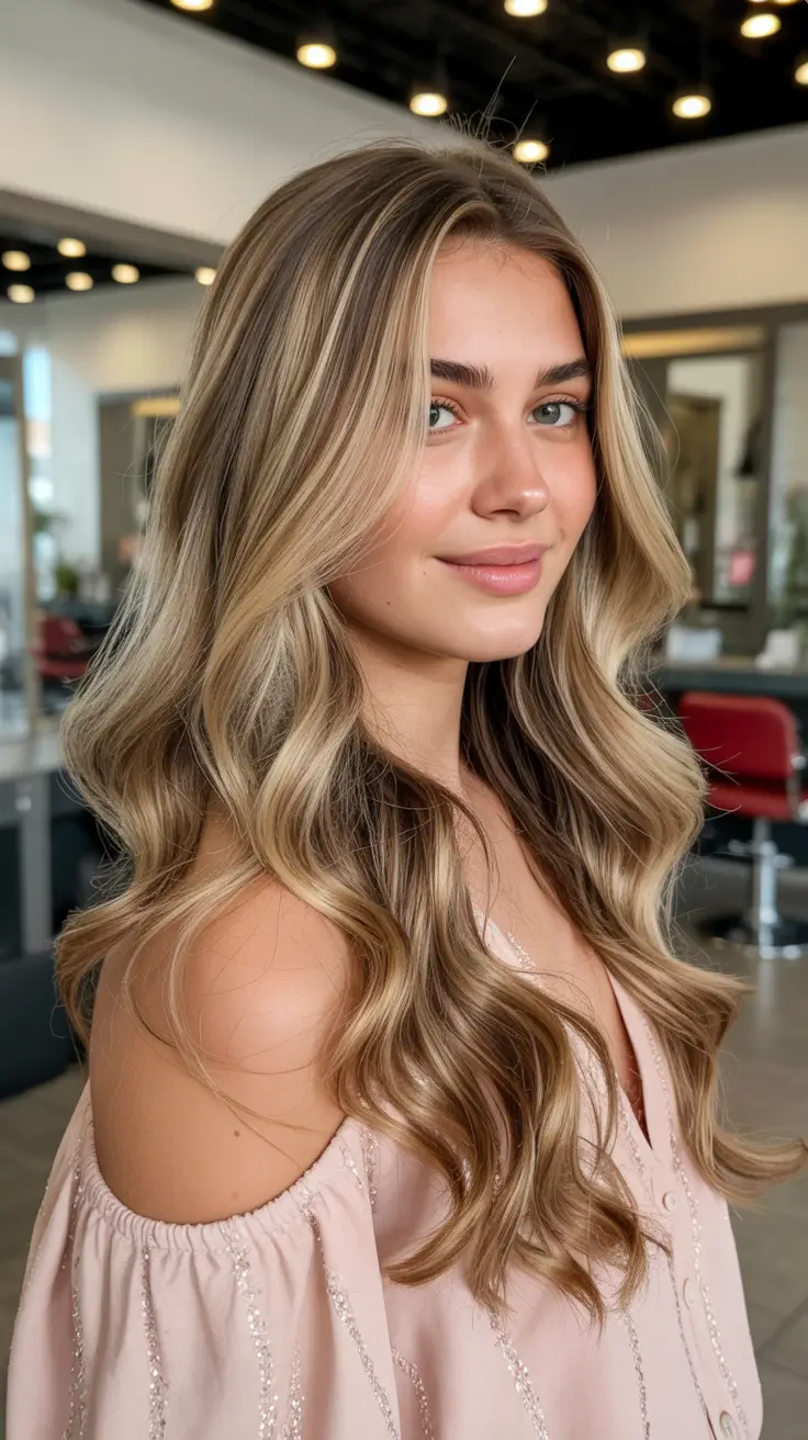 Summer hair color ideas 2026 Soft champagne blonde waves for elegant summer evenings