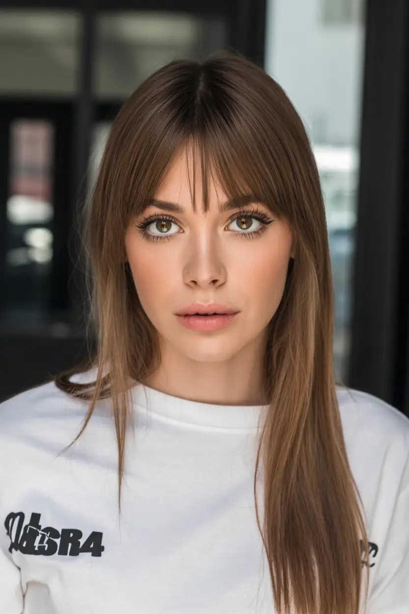 summer hair color ideas 2026 for dark hair light brown sleek layers with airy fringe energy