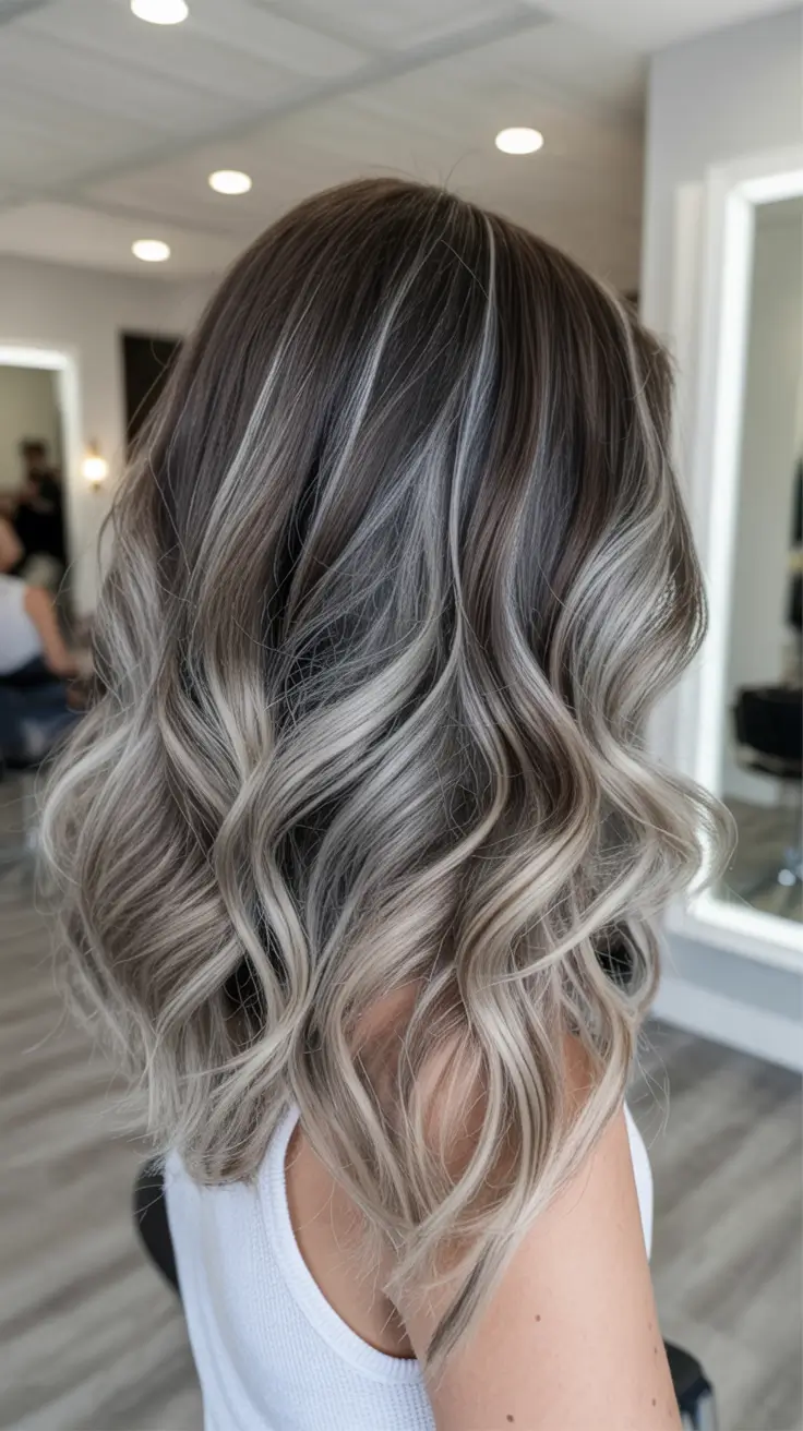 summer hair color ideas 2026 for dark hair smoky ash waves that elevate summer hair color for dark hair black