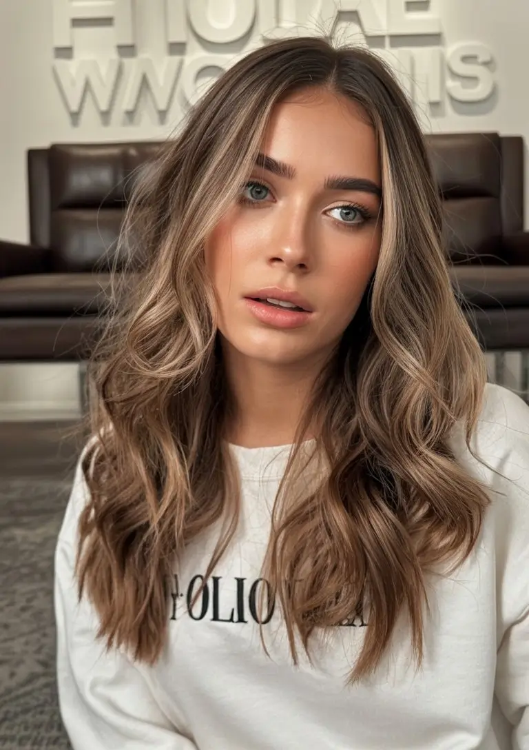 summer hair color ideas for brunettes 2026 chocolate Dimensional Beige Balayage on Voluminous Waves