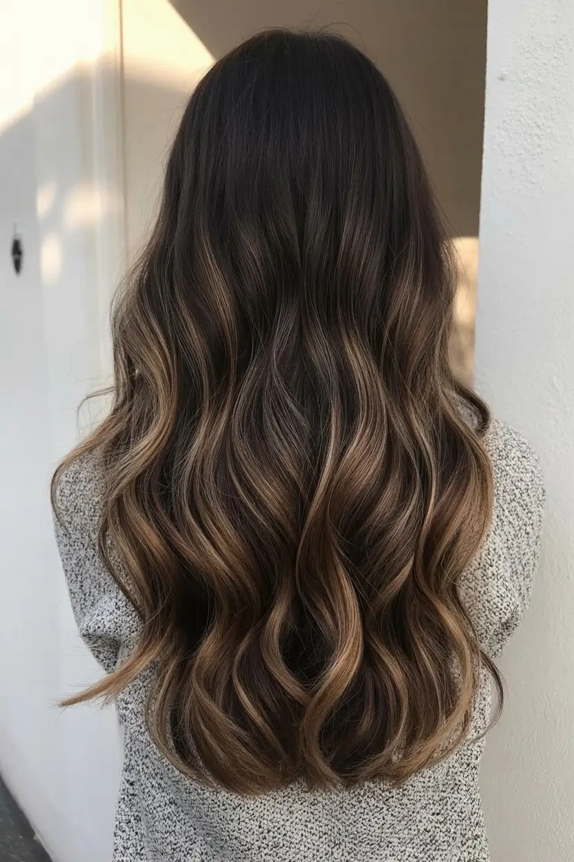 summer hair color ideas for brunettes 2026 chocolate Classic Warm Brunette with Subtle Light Play
