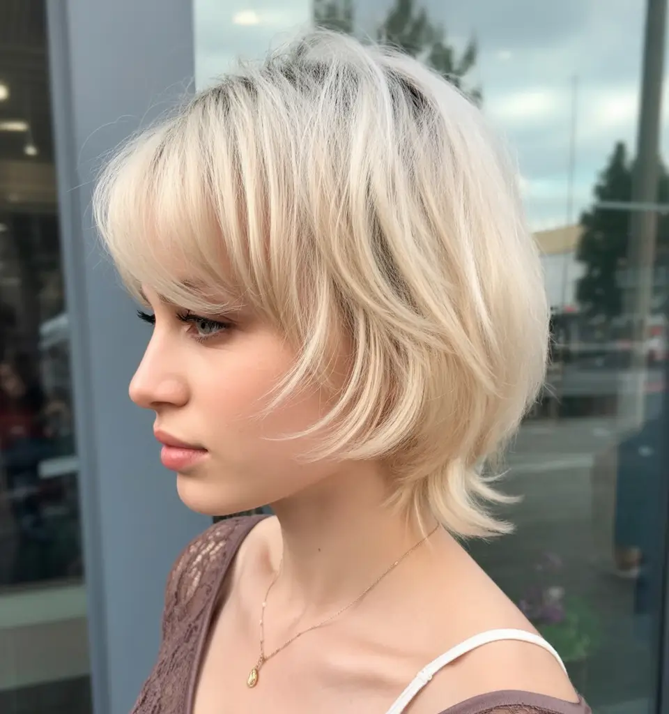 Summer haircuts ideas 2026 layered platinum short shag haircut