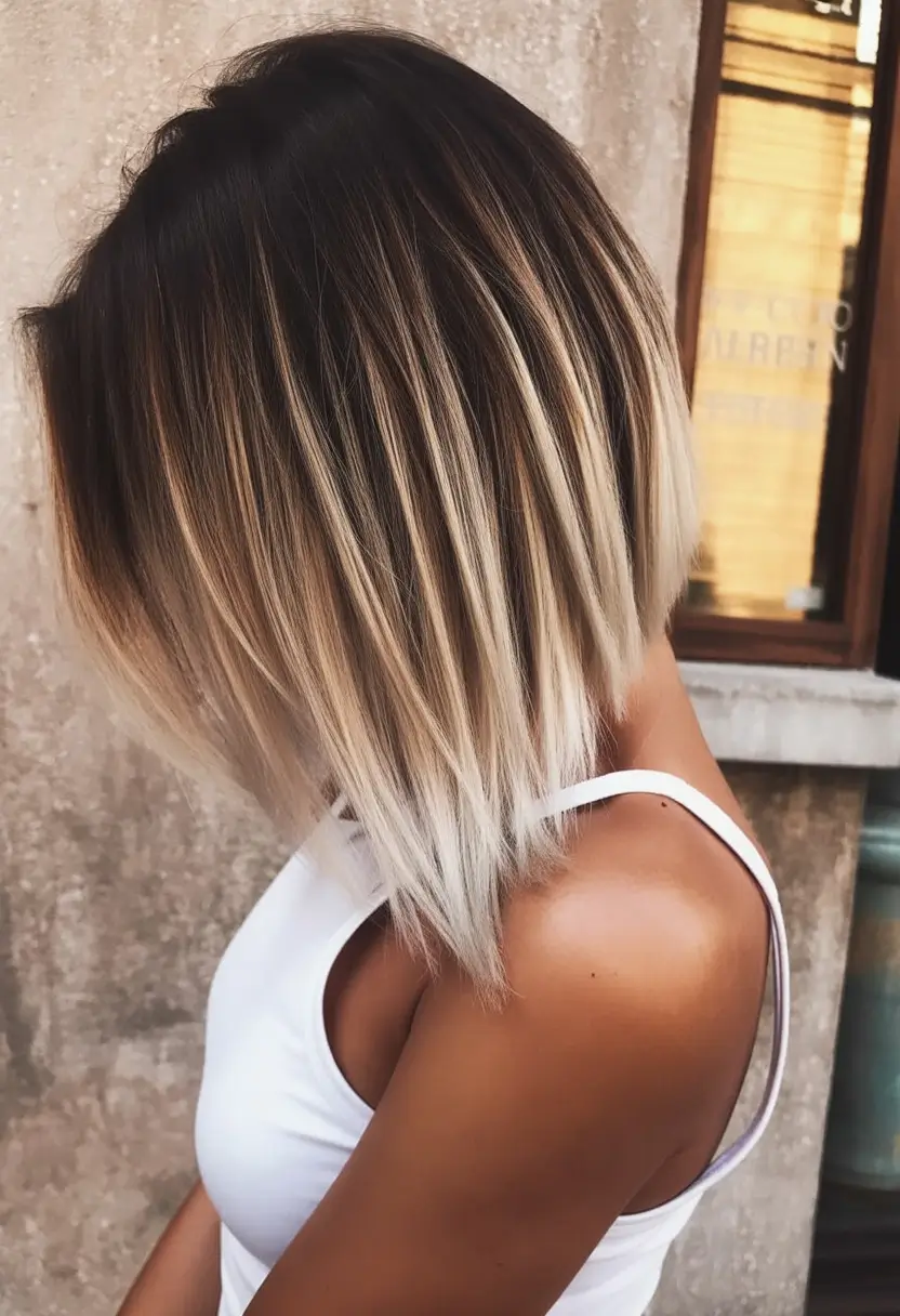 Summer haircuts ideas 2026 textured dark root blonde lob haircut