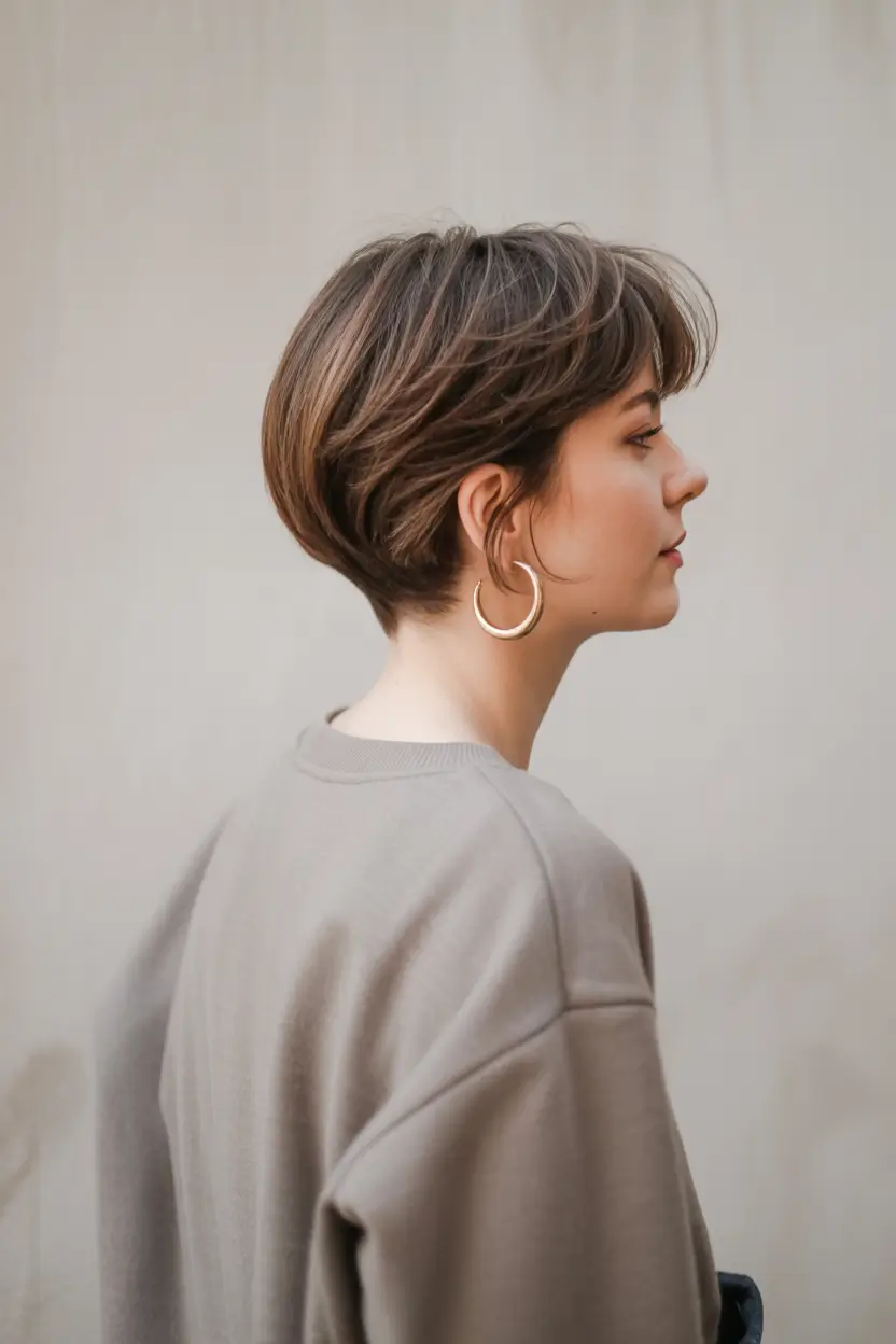 Summer haircuts ideas 2026 elegant short brunette pixie bob haircut