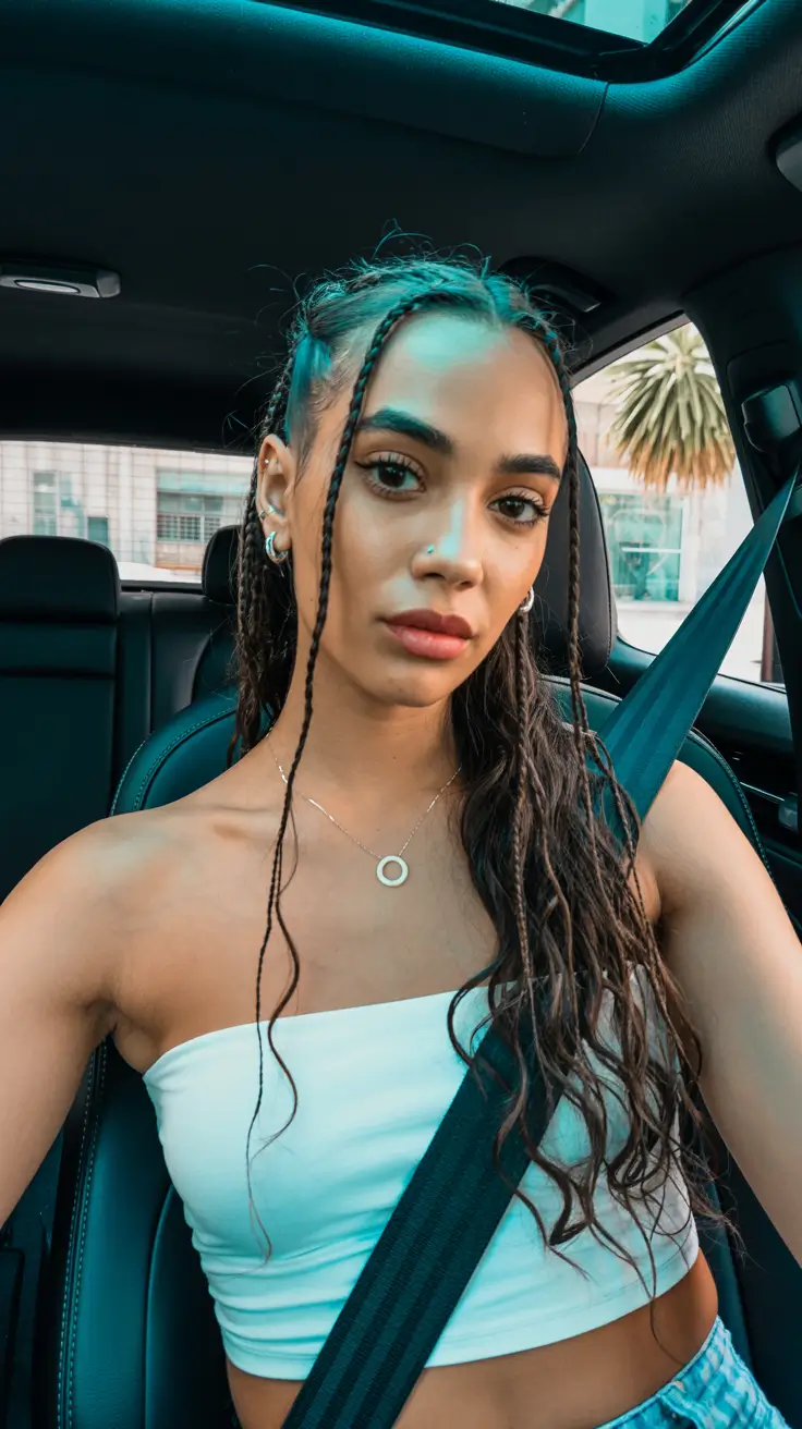 summer hairstyles for swimming 2026 micro braids loose hair