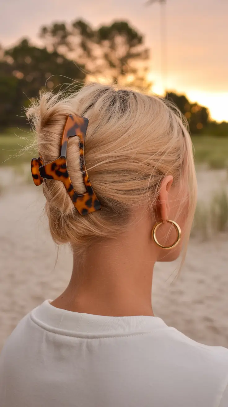 summer hairstyles for swimming 2026 claw clip bun