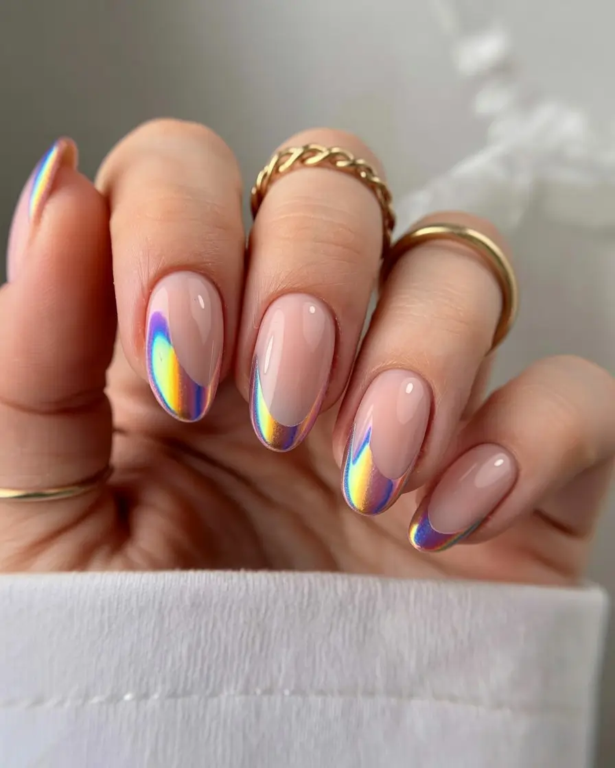 summer nail colors ideas 2026 gradient Chrome Edge Gradient for a Futuristic Twist