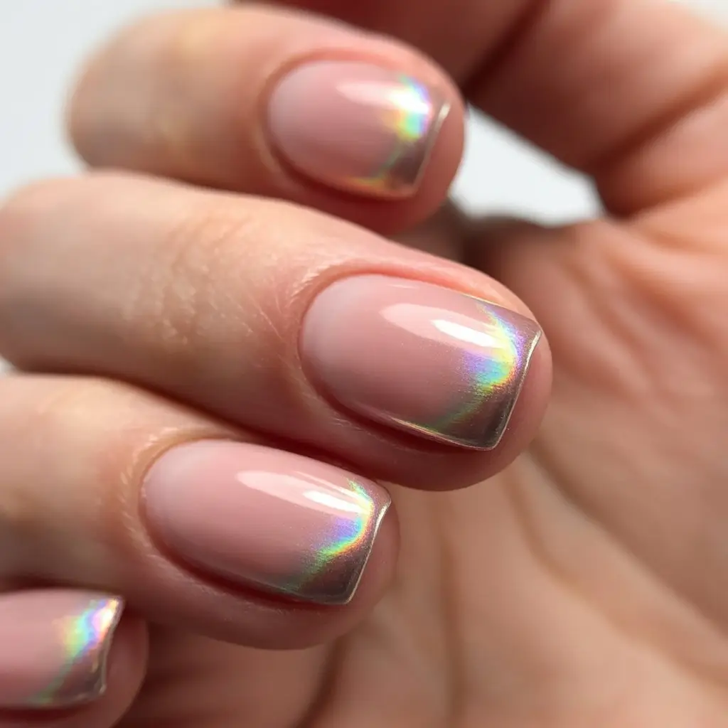 summer nail colors ideas 2026 gradient Glazed Chrome Gradient French