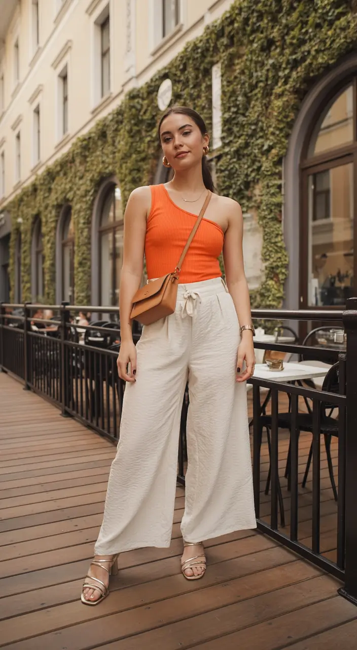 summer outfits 2026 relaxed european summer look with wide linen trousers
