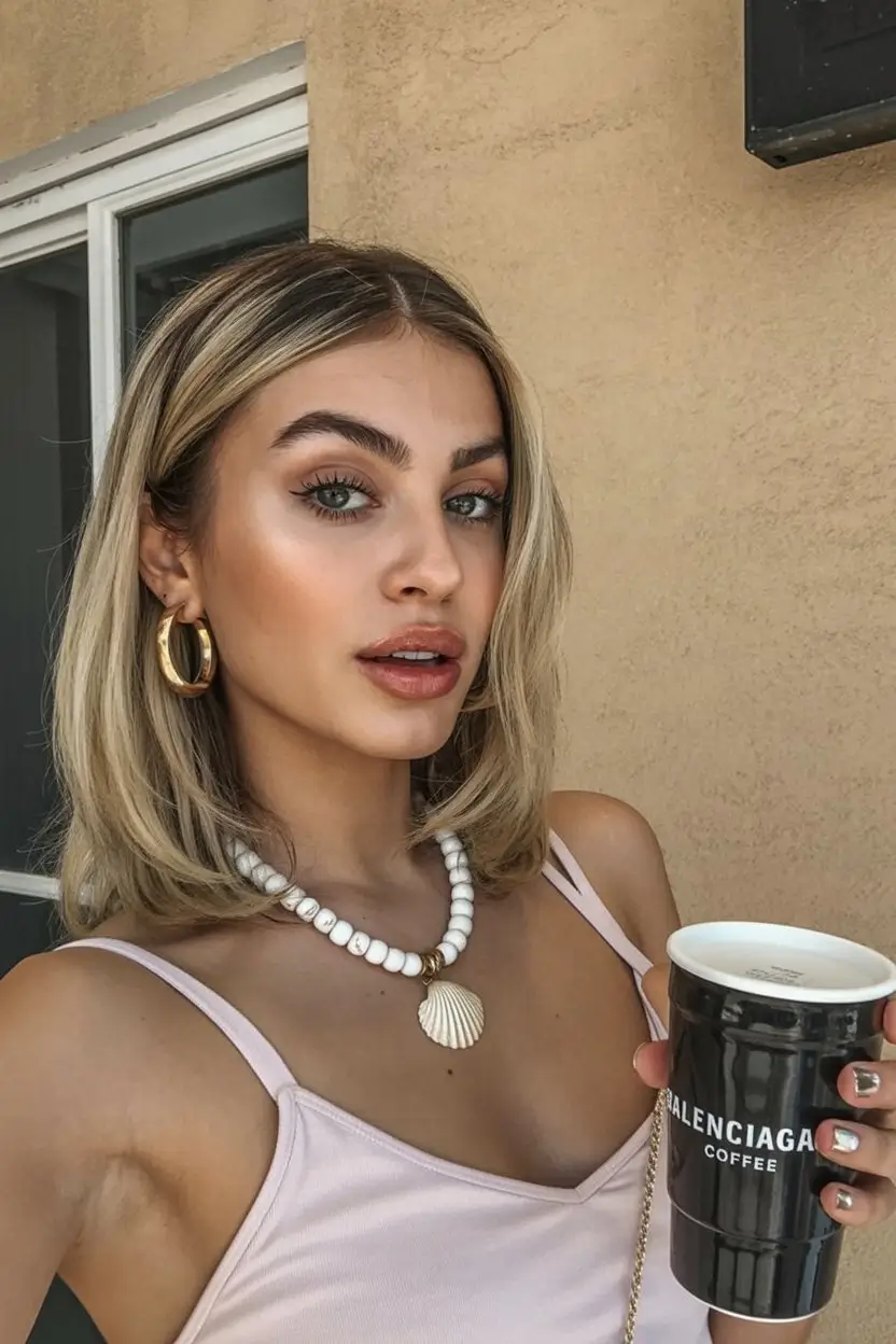 summer short haircut ideas 2026 Classic Sleek Blonde Bob With Clean Lines