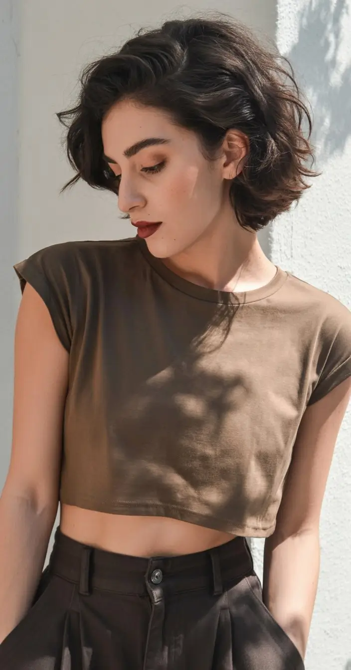 summer short haircut ideas 2026 Soft Voluminous Brunette Bob With Natural Lift