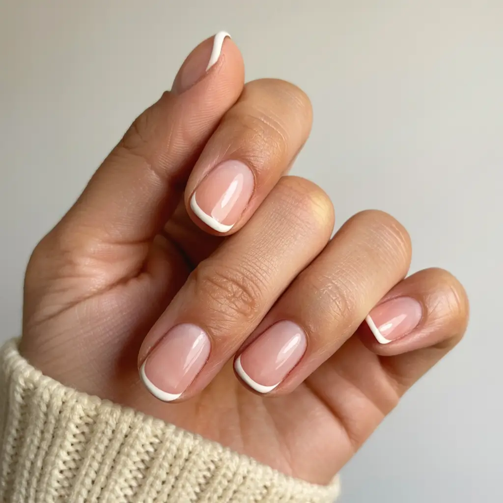 summer short nail inspo 2026 Classic Short French in Soft White