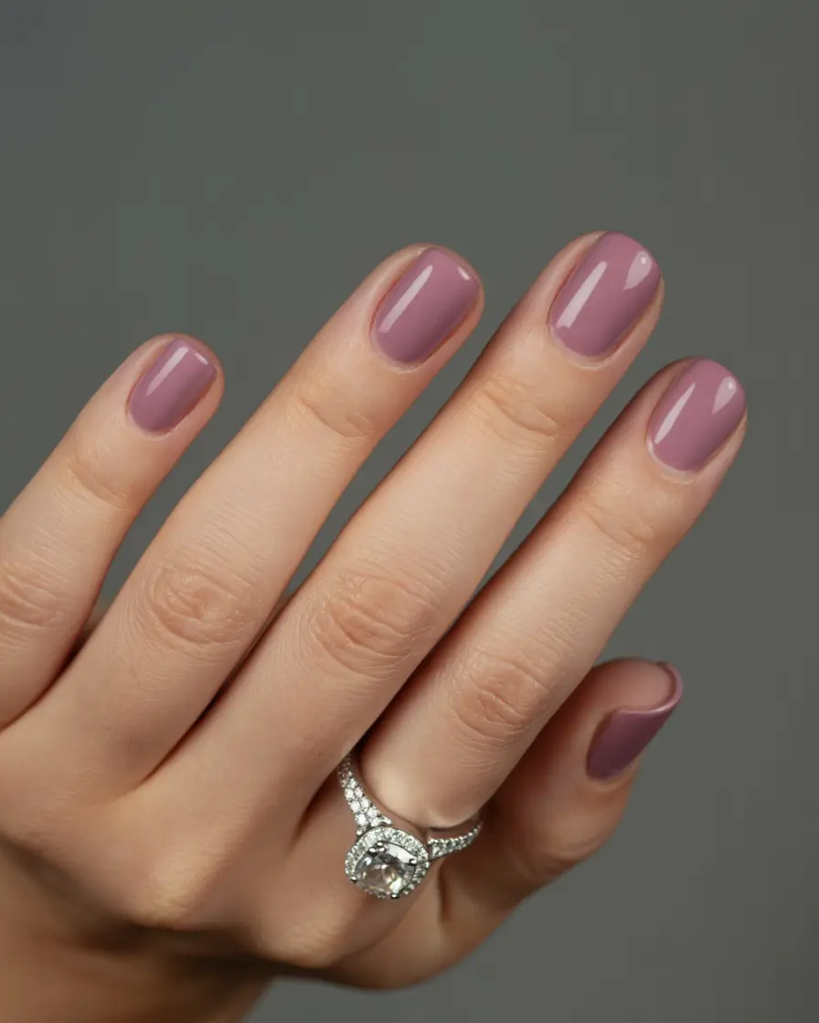 summer short nail inspo 2026 Muted Mauve Gloss Short Nails