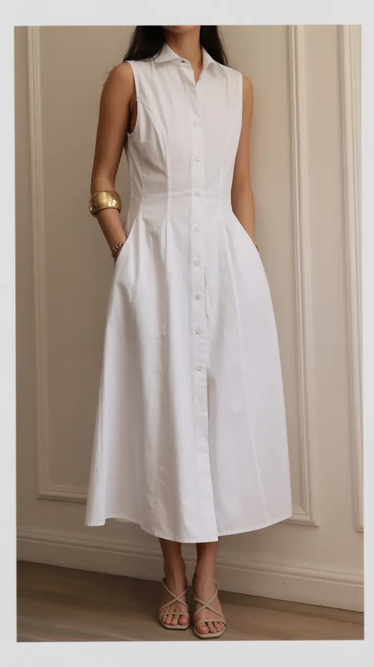 travel summer outfits 2026 Minimal White Shirt Dress for Elegant Summer Travel Days