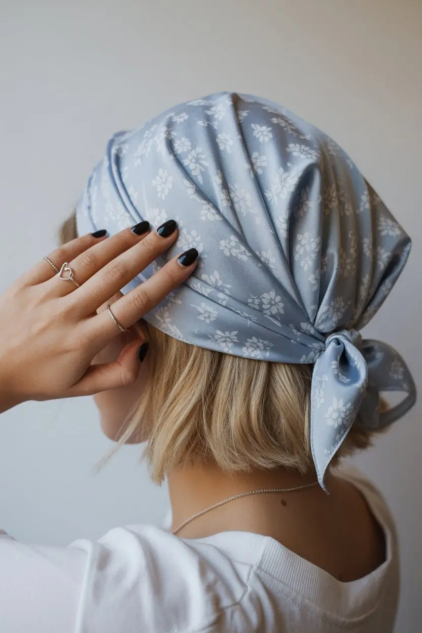 A head bandana—a summer accessory 2026 Soft blue minimalism with a romantic twist