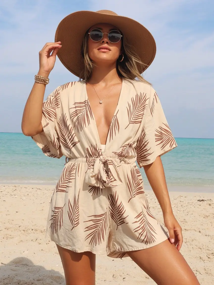 beach tunic cover up 2026 Soft tropical print with relaxed feminine energy