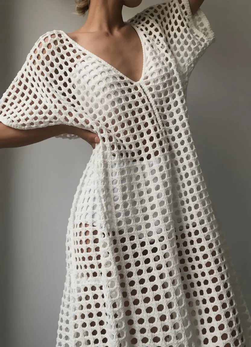 beach tunic cover up 2026 Structured crochet volume with a modern silhouette