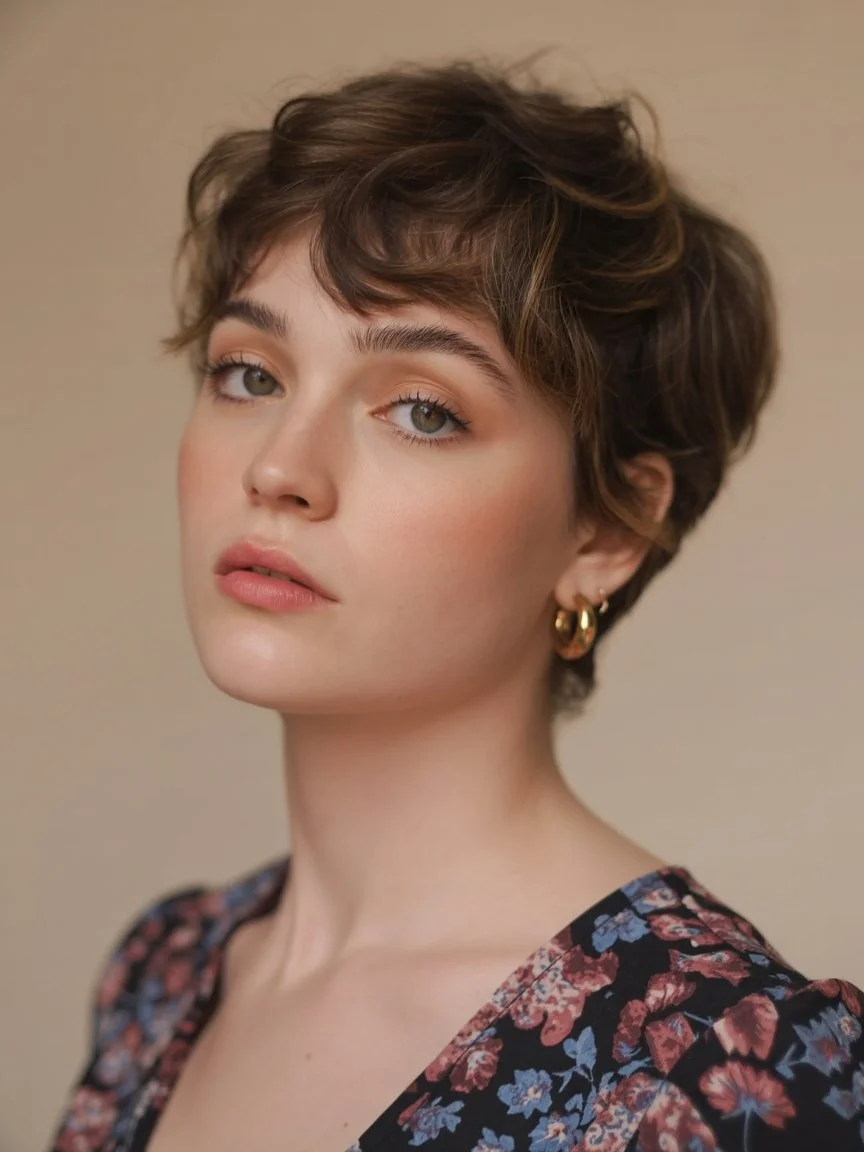 bold summer pixie haircuts 2026 Soft Curly Pixie with Natural Volume