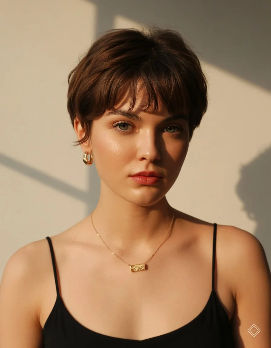 bold summer pixie haircuts 2026 Classic Short Pixie with Micro Fringe Energy
