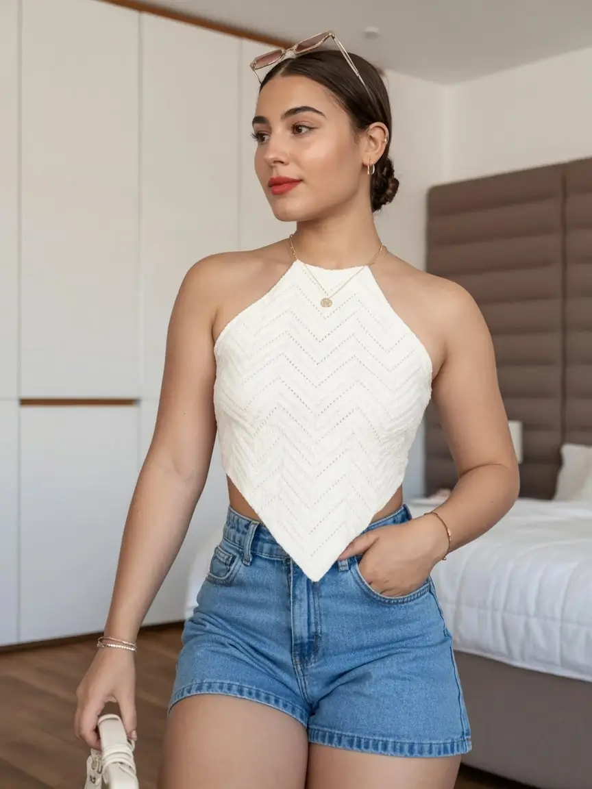 casual summer outfits for women 2026 Modern halter silhouettes with everyday denim ease