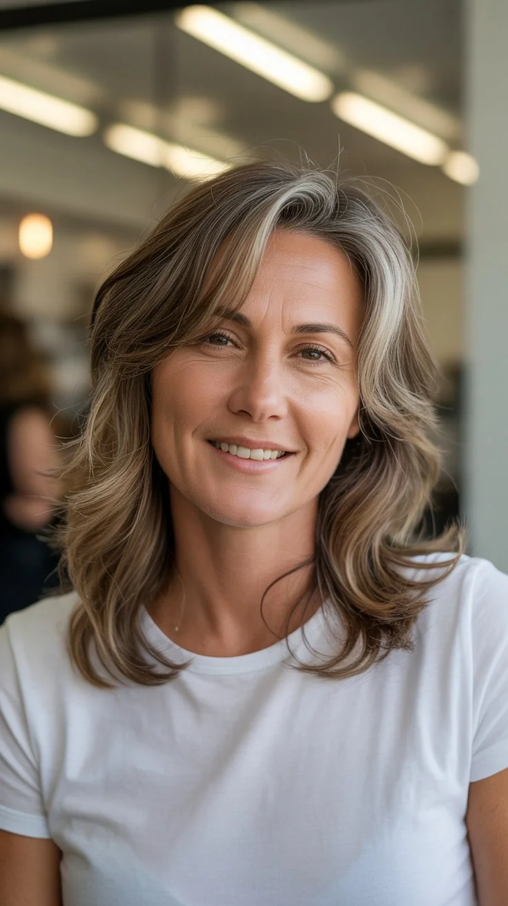 chic summer haircuts for women over 40 2026 soft layered medium cut with natural volume and movement