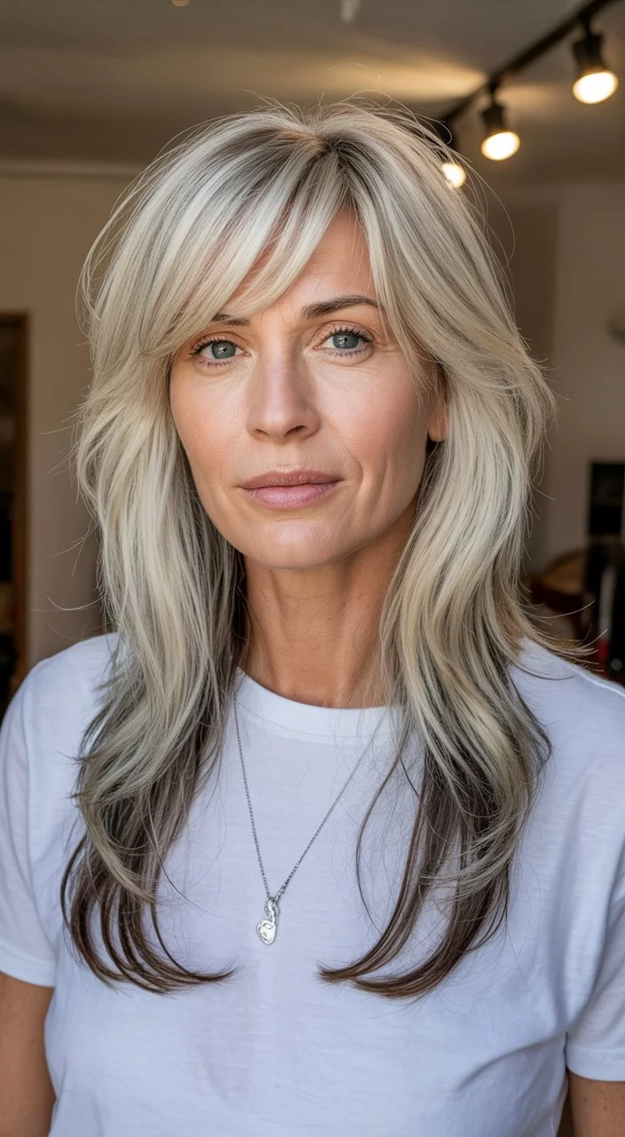 chic summer haircuts for women over 40 2026 layered blonde length with feathered movement
